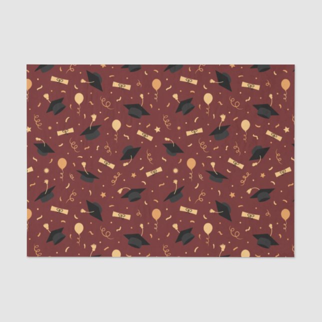 Elegant School Abschluss Thema Burgundy  Seidenpapier (Vorderseite)
