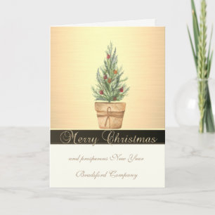 Elegant schwarz, Aquarellwein, Weihnachtsbaum, Unt Feiertagskarte