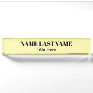 Elegant Schwarz & Gelb benutzerdefinierter Name Namensplakette