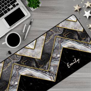 Elegant schwarz grau einzigartig geometrisch schreibtischunterlage