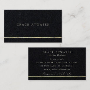 Elegant Schwarz Professional Goldstreifen Visitenkarte