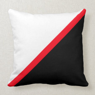 Elegant Schwarz Rot und Weiß Kissen