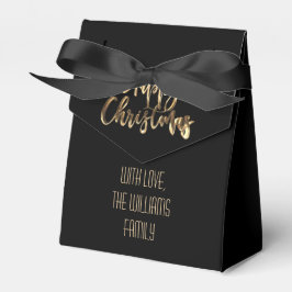 Elegant Schwarz und Gold Look Script Glücklich Wei Geschenkschachtel