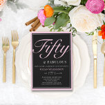 Elegant Schwarz und Rosa 50 und fabelhaft Geburtst Einladung<br><div class="desc">Eleganter Schwarz und Rosa 50 und fabelhafte Geburtstagseinladung Ihre Gäste werden wissen,  dass dies ein besonderes Party,  wenn Sie nur diese Einladung!</div>