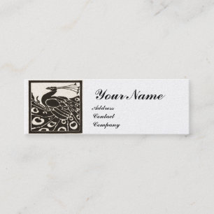 ELEGANT SCHWARZ WEISS PFauen-MONOGRAMM Luxusperle Mini Visitenkarte
