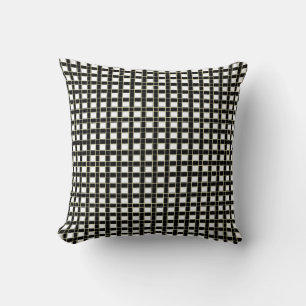 Elegant Schwarz-Weiß-Schachbrettmuster Kissen