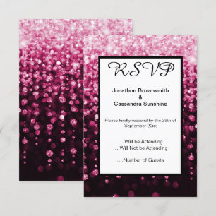 ELEGANT SCHWARZE PINK DIAMANT WASSERFALL RSVP EINLADUNG