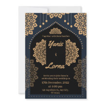 ELEGANT schwarzer GOLD CLASSIC MANDALA WEDING INVI