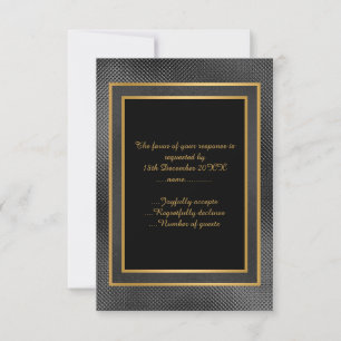 ELEGANT SCHWARZGOLD EMBOSSED LAYER CUSTOM UAWG RSVP KARTE