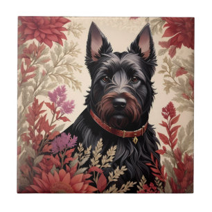 Elegant Scottish Terrier Dog Portrait Fliese