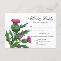 Elegant Scottish Thistle Wedding Meal Choice UAWG