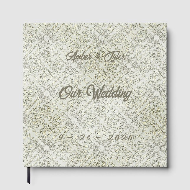 Elegant Scribble Pattern Gästebuch (Vorderseite)