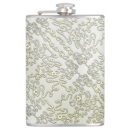Elegant Scribble Pattern in Gold & Silver Flachmann