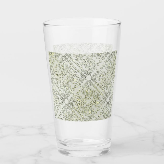 Elegant Scribble Pattern in Gold & Silver Glas (Vorderseite)