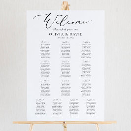 Élégant Script 13 Tables Bienvenue Tableau de sièg