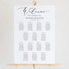 Élégant Script 14 Tables Bienvenue Tableau de sièg