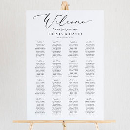 Élégant Script 16 Tables Bienvenue Tableau de sièg
