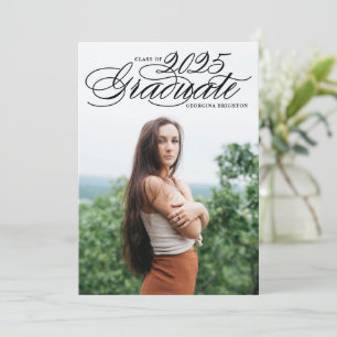 Élégant Script 2018 Photo Graduation Invitation II
