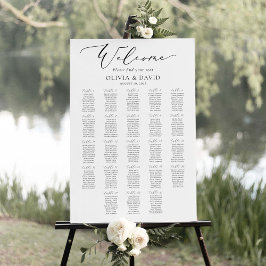 Élégant Script 23 Tables Bienvenue Tableau de sièg