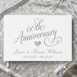 Elegant Script 60th Diamond Wedding Anniversary Gästebuch