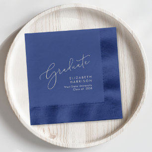 Élégant Script Blue Graduation Party
