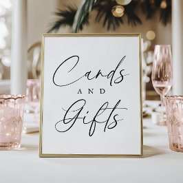 Elegant Script Bridal Shower Cards and Gifts Poster