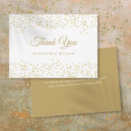 Elegant Script Chic Gold Dust Confetti Dankeskarte