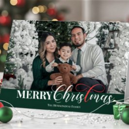 Elegant Script Christian Christmas Photo Folded  Feiertagskarte