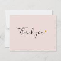 Élégant Script Clair rose Carte de remerciements d