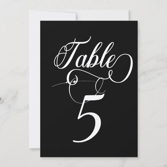 Élégant Script Classic Mariage Numéros de table (Devant)