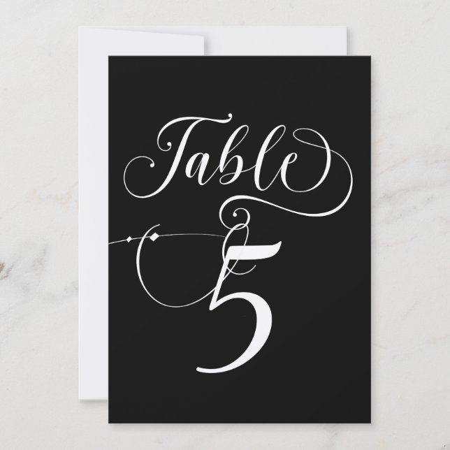 Élégant Script Classic Mariage Numéros de table (Devant)