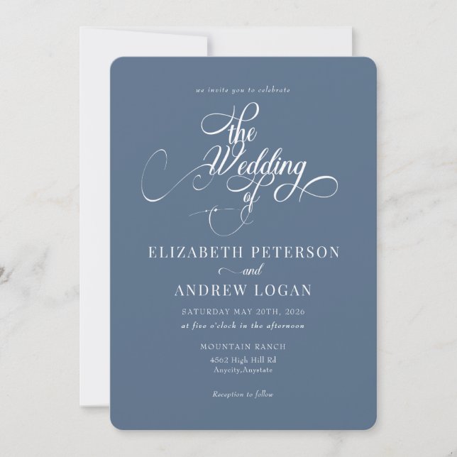 Élégant Script Classic Wedding Invitations (Devant)