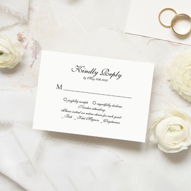 Élégant Script Classique Monogramme Mariage Rsvp (Créateur téléchargé)