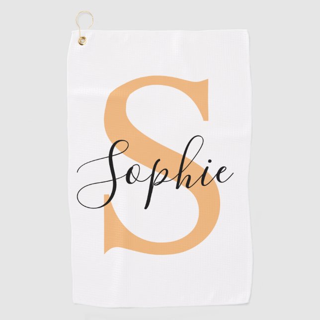 Elegant Script Custom Name Personalized Gift Golfhandtuch (Vorderseite)