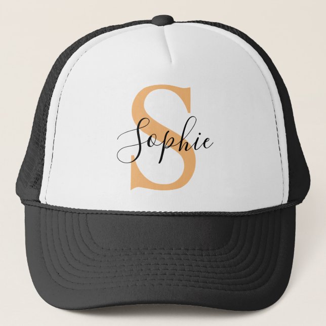 Elegant Script Custom Name Personalized Gift Truckerkappe (Vorderseite)