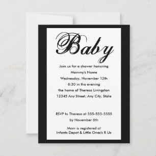 Elégant script de bébé Baby shower Invitation