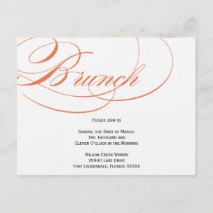 Élégant script de brunch Invitation - Orange