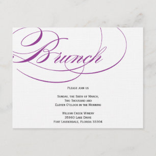 Élégant script de brunch Invitation - Purple