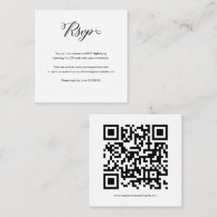 Élégant script de budget QR Code Mariage carte RSV