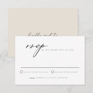 Élégant script de calligraphie EVELYN carte RSVP m