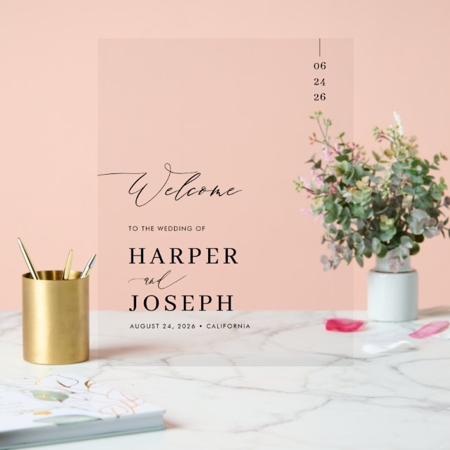 Élégant script de calligraphie Mariage Bienvenue (Mariage)