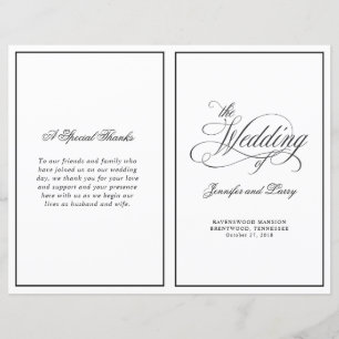 Élégant script de calligraphie programme de mariag