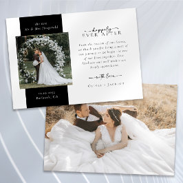Elegant Script Double Sided Photo Wedding Dankeskarte