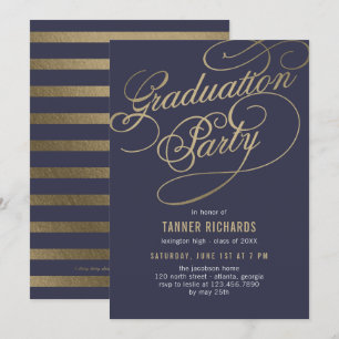 Élégant script ÉDITABLE COULEUR Invitation de grad