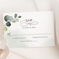 Elegant Script Eucalyptus Greenery Wedding