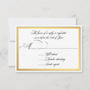 Élégant Script fleurit Mariage RSVP