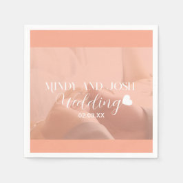 Elegant Script floating heart Photo Serviette