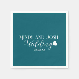 Elegant Script floating heart Serviette