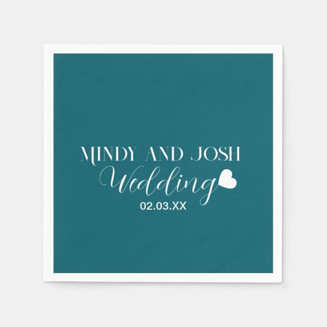 Elegant Script floating heart Serviette (Vorderseite)