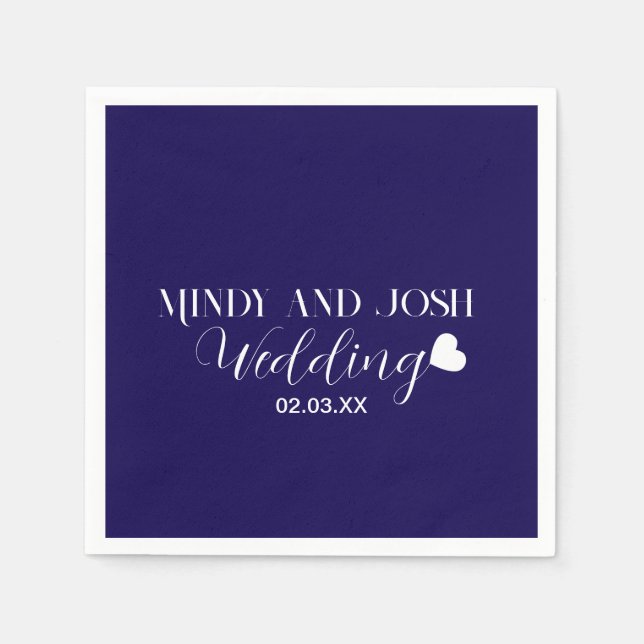 Elegant Script floating heart Serviette (Vorderseite)